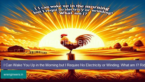 I Can Wake You Up in the Morning but I Require No Electricity or Winding. What am I? Riddle Answer