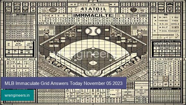 MLB Immaculate Grid Answers Today November 05 2023