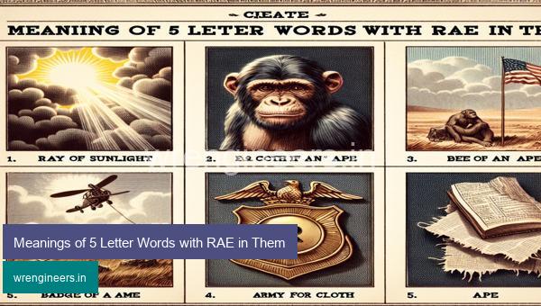 Meanings of 5 Letter Words with RAE in Them