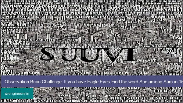 Observation Brain Challenge: If you have Eagle Eyes Find the word Sun among Sum in 15 Secs