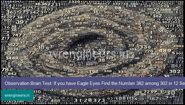 Observation Brain Test: If you have Eagle Eyes Find the Number 382 among 302 in 12 Secs