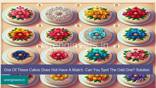 One Of These Cakes Does Not Have A Match. Can You Spot The Odd One? Solution