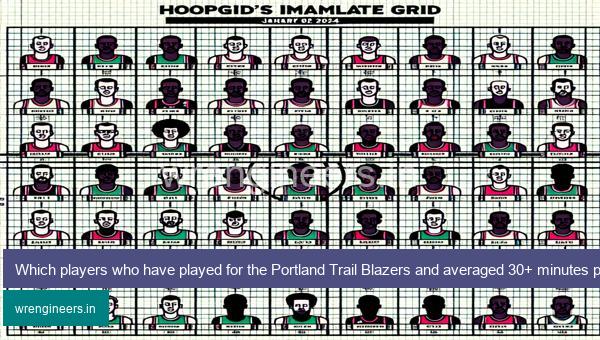Which players who have played for the Portland Trail Blazers and averaged 30+ minutes per game in at least one season? HoopGrids Immaculate Grid answers January 02 2024